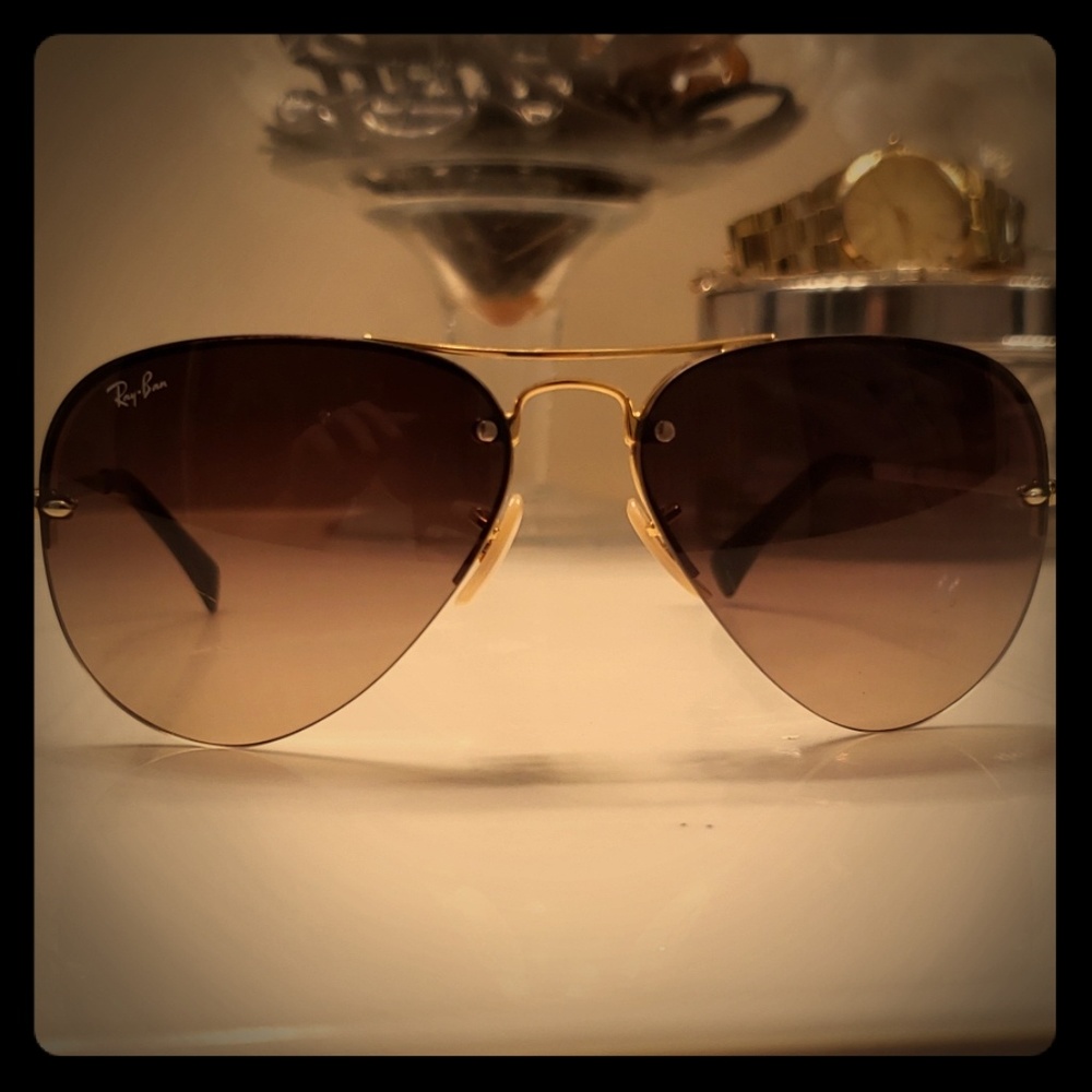 Brown and gold gradient lenses Ray-Ban sunglasses